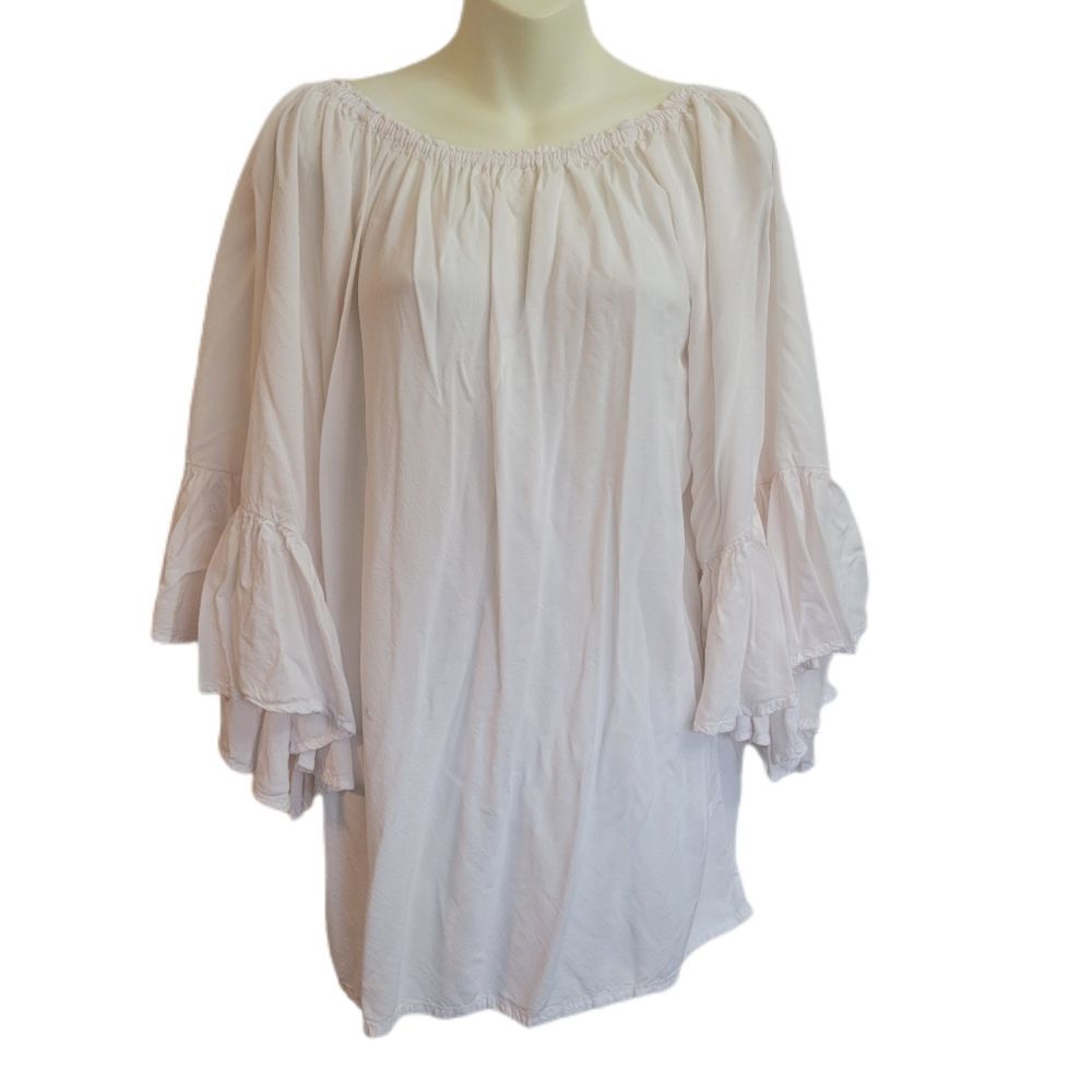 Uluwatu Boho Ruffle Kimono Sleeve Tunic Top Soze Medium